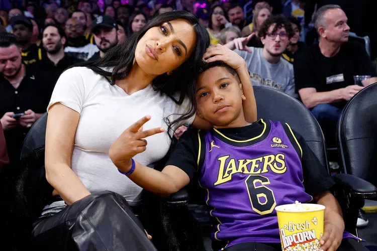 Kim Kardashian and Saint West enjoy Courtside excitement at Lakers game