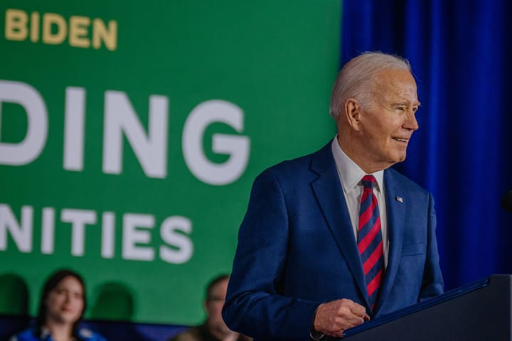 Biden speaking in a campaign 