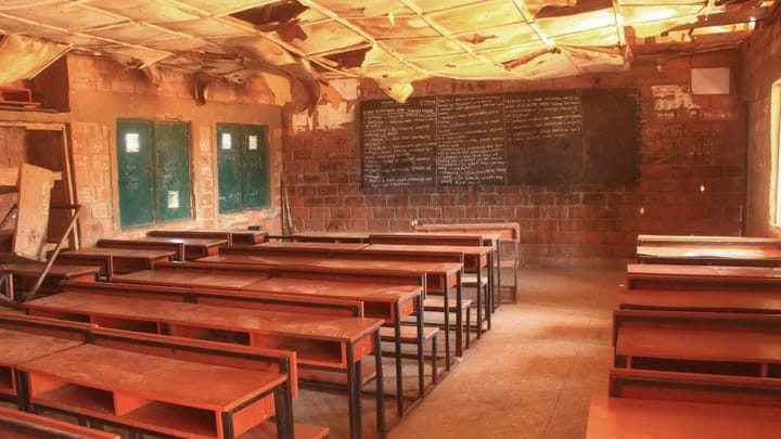 A classroom at the Kuriga school, where more than 250 pupils were kidnapped by gunmen in March.